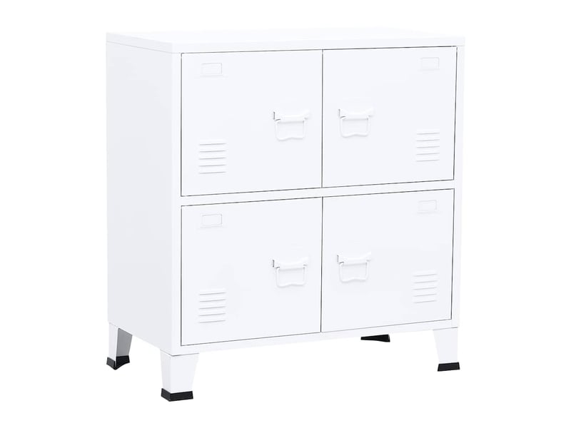  Coffre de rangement, boîte de rangement de rangement industriel blanc 75x40x80 cm acier  - Conforama A