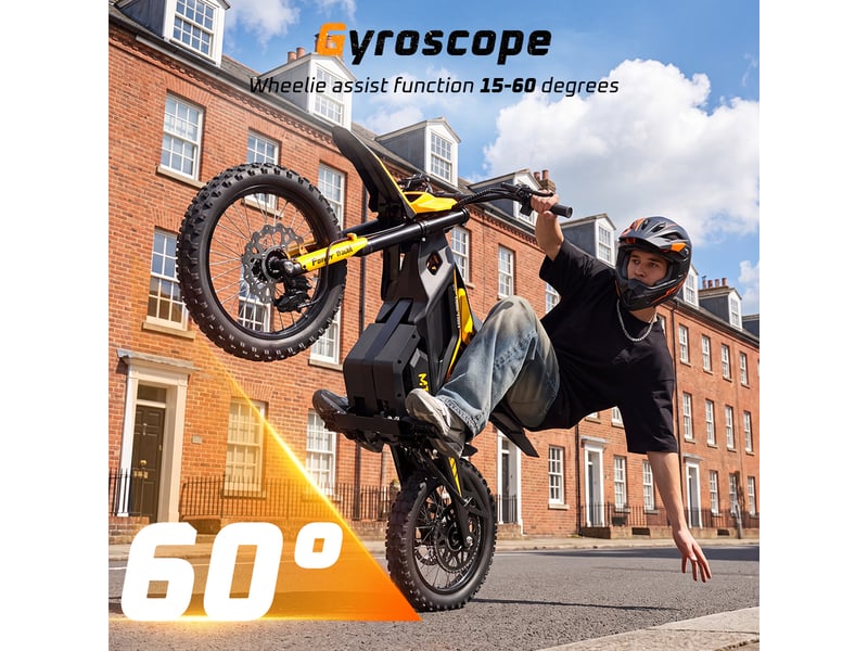  Mt2 moto cross électrique double suspension nfc, jaune  - Conforama D