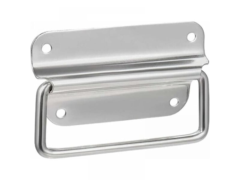  Lot de 4 poignées pliantes en acier inoxydable, poignées pour valises et boîtes à outils pour portes et trappes  - Conforama C
