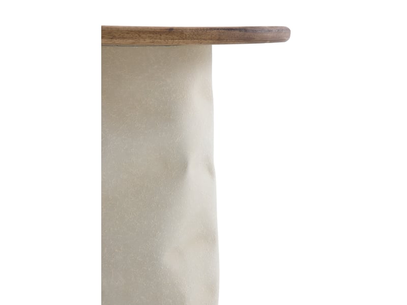  Table basse en métal couleur os et bois d'hévéa  - Conforama E