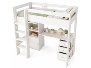 Lit mezzanine 90x200 cm VIVRYN coloris blanc