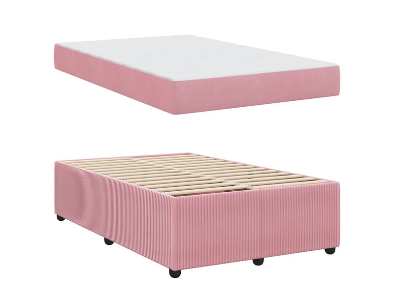  Lit double- lit adulte -  cadre de lit rose 120 x 190 cm tissu  - Conforama C