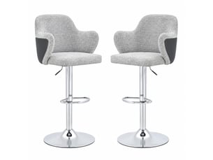 tabouret de bar assise réglable en hauteur <strong>STILVORA</strong> - gris hauteur d'assise 64 cm vendu Par paire