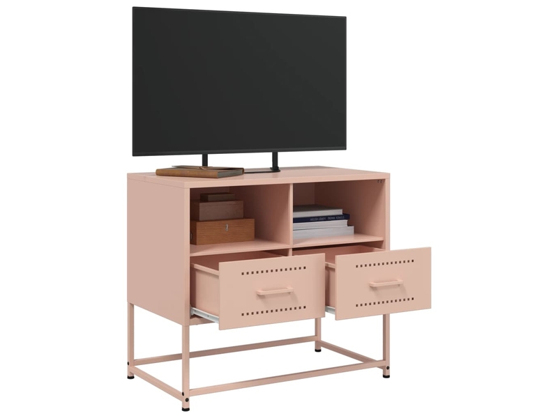  Meuble tv - banc tv - meuble de rangement rose 68x39x60,5 cm acier  - Conforama D