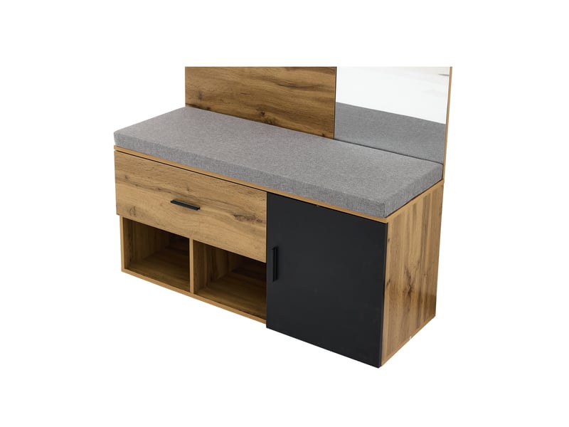  Portemanteau avec banc et rangement 104 x 190 cm en bois  - Conforama W