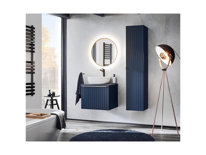  Miroir salle de bain led rond noir 60x60 cm design  - Conforama D