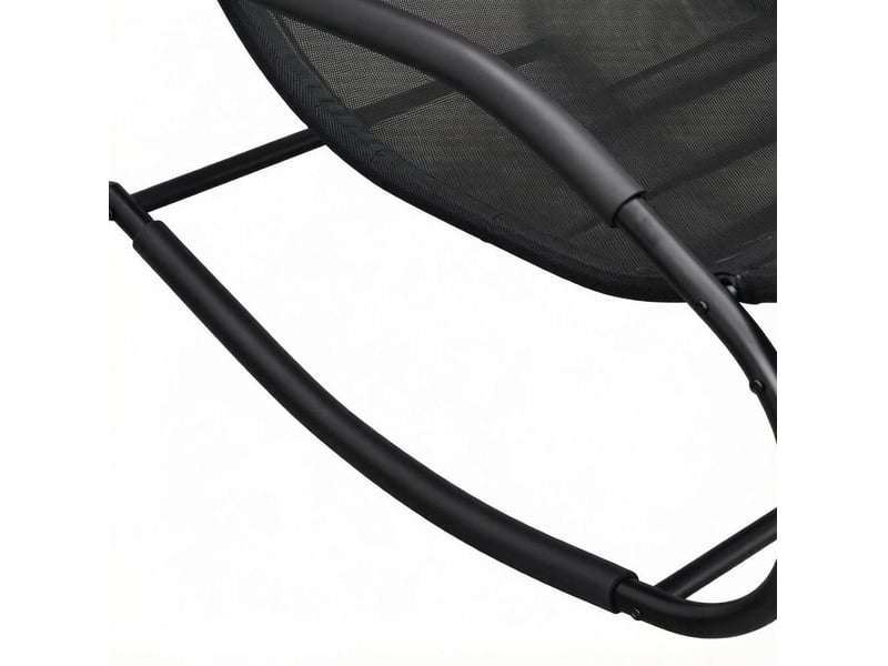 Fauteuil relax à bascule 62x150x84 cm noir, métal galvanisé et textilène, 1 fauteuil intérieur extérieur - Conforama E
