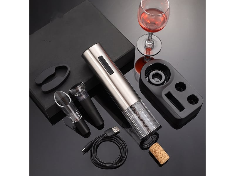 Tire-bouchon electrique rechargeable acier inoxydable - Conforama C