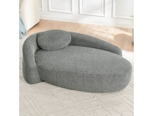 Canapé 1 place 170x96x62 cm design arrondi gris foncé