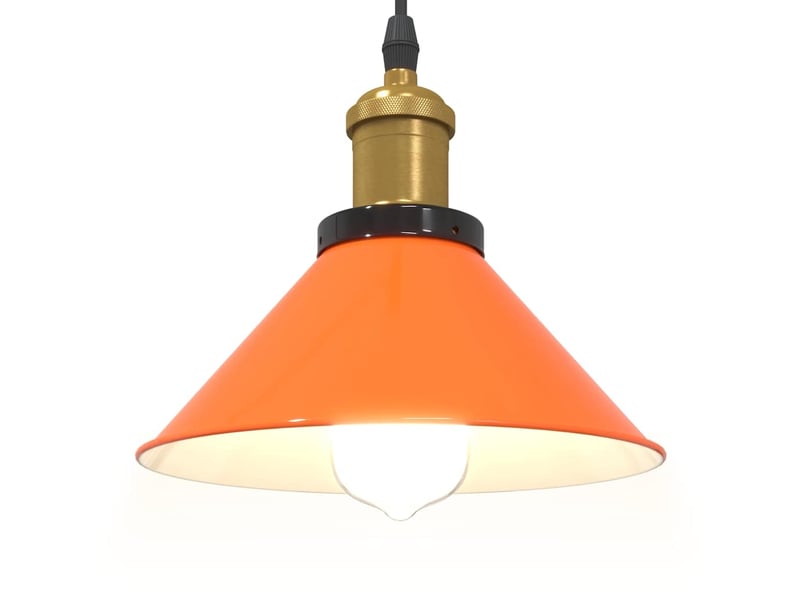  Lampe suspendue, suspension luminaire réglable hauteur e27 orange brillant métal shl48457  - Conforama E