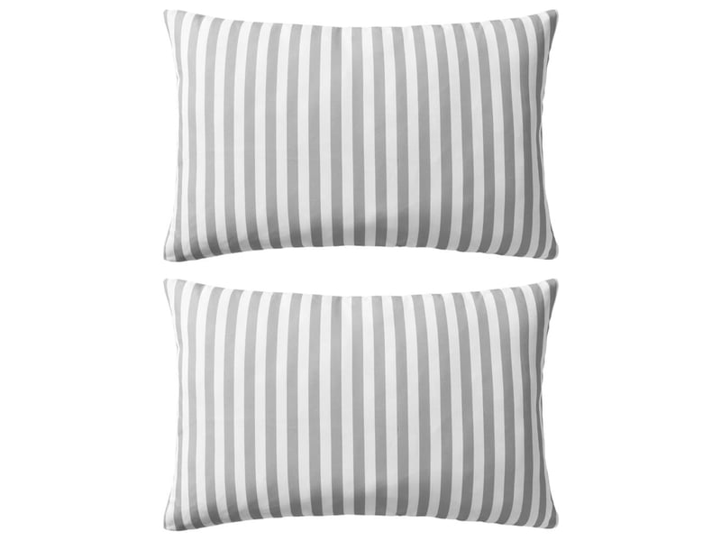 Lot de 2 coussins oreiller pour extérieur décoration jardin 60 x 40 cm rayure gris dec020111  - Conforama A
