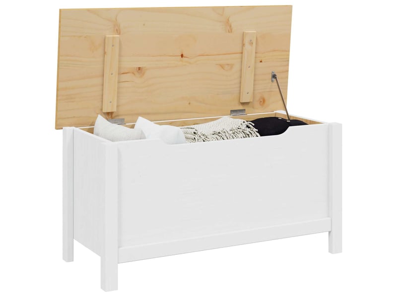 Boîte de rangement, coffre de rangement hill blanc et marron miel 90x40x45 cm - Conforama C