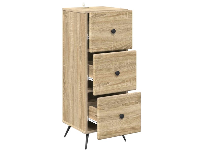  Armoire de rangement bureau, armoire à tiroirs chêne sonoma 33 x 34,5 x 90 cm shl6332  - Conforama E