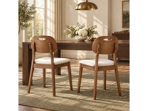 Lot de 2 chaises de salle à manger,50x44x88 cm,pu et bois d'hévéa,blanc