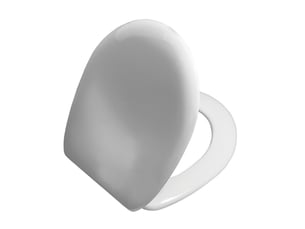 Abattant wc thermoplastique gris clair forme ovale fixation murale