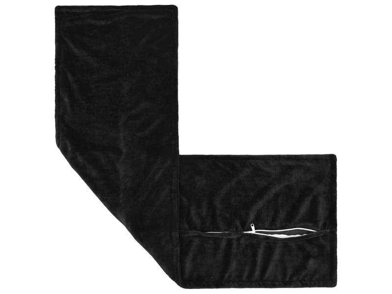  Lot de 2 housses de coussin houten noir 40 x 145 cm flanelle cf49541  - Conforama C