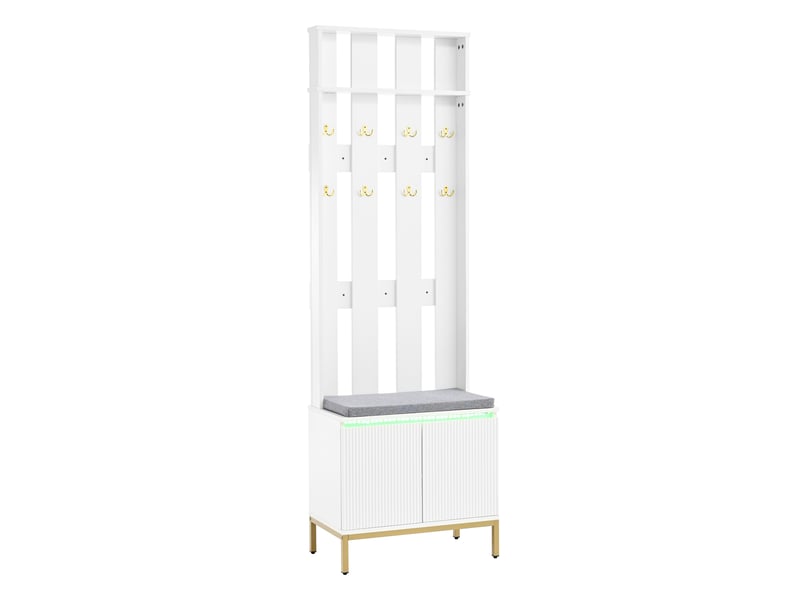  Portemanteau avec banc et rangement 60 x 191,5 cm en mdf  - Conforama D