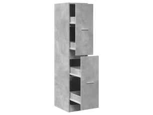 Armoire d'apothicaire multifonctionnelle rangement 30 x 41 x 144,5 cm en bois d'ingénierie gris béton 02_0050622