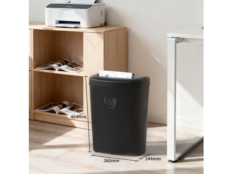  Destructeur de documents 12 feuilles 36 x 24,4 x 46,4 cm noir en abs et pc, coupe croisée p-4  - Conforama C