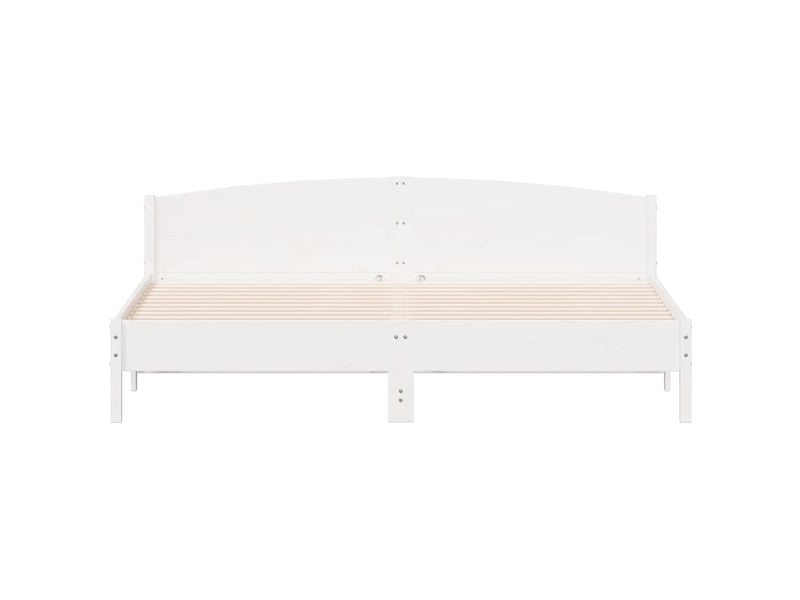  Lit double- lit adulte -  cadre de lit sans matelas blanc 180x200 cm bois massif de pin  - Conforama C