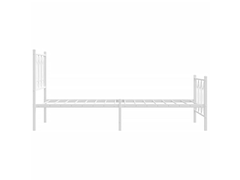 Lit simple- lit adulte - cadre de lit métal sans matelas avec pied de lit blanc 80x200cm - Conforama D
