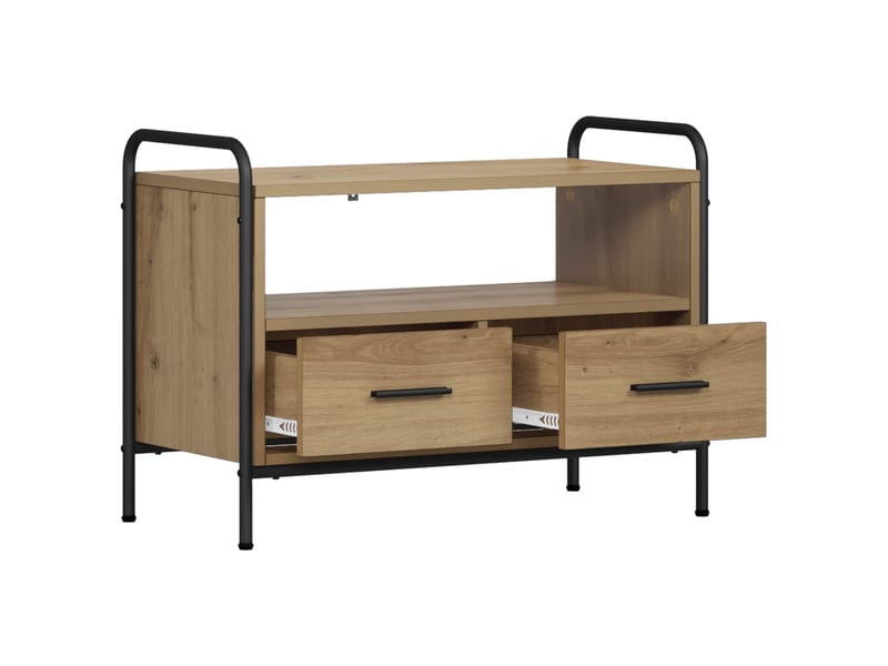  Meuble tv moderne, banc tv 67,5x33x50 cm chêne artisanal bois d'ingénierie shl37048  - Conforama C