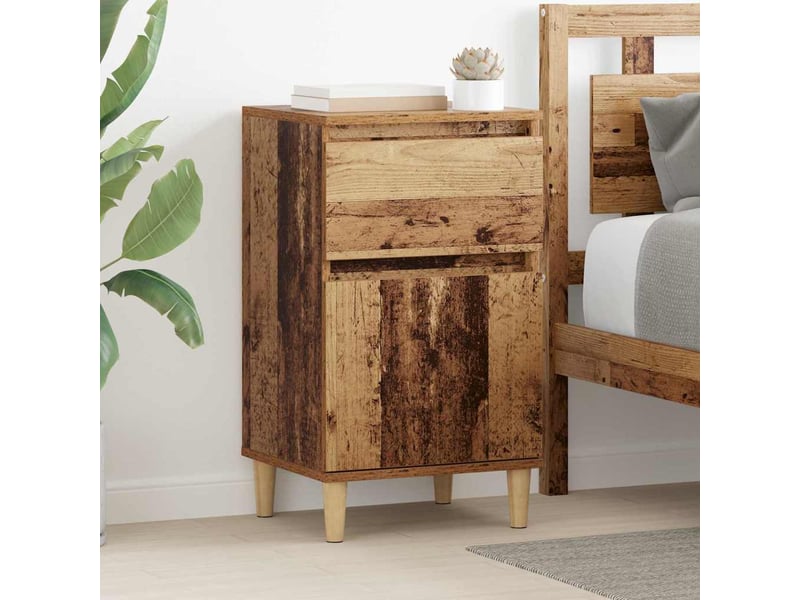  Lot de 2 table de chevet, table de nuit bois ancien 40 x 35 x 70 cm shl5151  - Conforama B