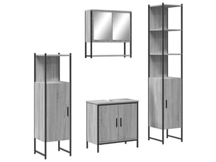 Ensemble de meubles de salle de bain 4 pcs sonoma gris cf63878