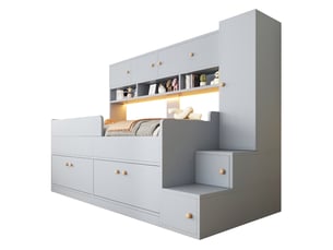 Lit combiné 90x200 cm <strong>WISHDOR</strong> <strong></strong> coloris gris