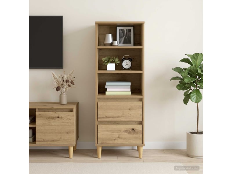  Buffet - haut armoire chêne artisanal 40 x 36 x 110 cm bois d'ingénierie  - Conforama D