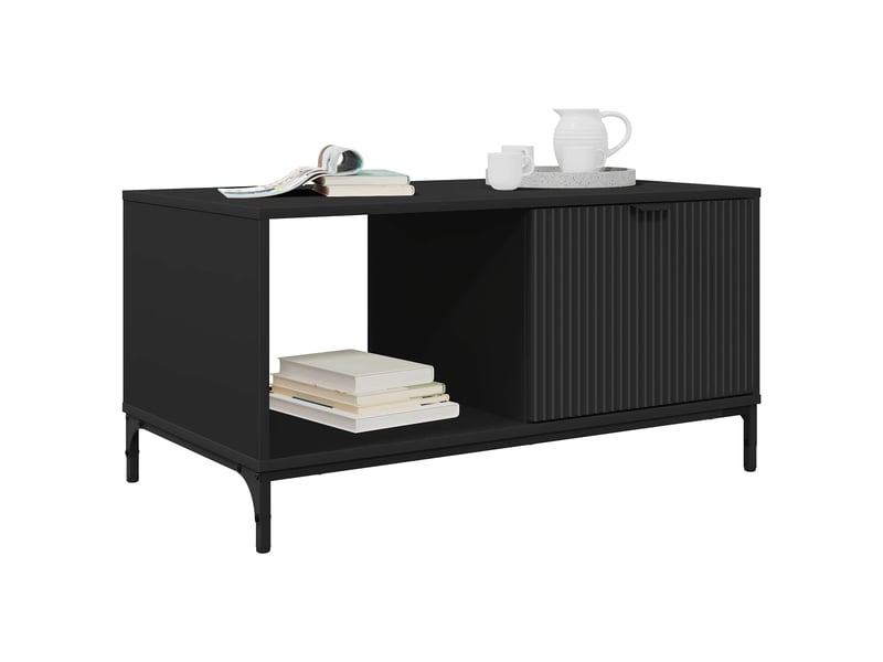  Table basse - table de salon - table à thé chêne noir 90 x 49 x 46 cm bois d'ingénierie  - Conforama C