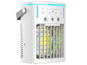 Rafraîchisseur d'air portable – réservoir 1000 ml, télécommande, 3 vitesses, minuterie – éclairage rvb intégré, moteur ultra-silencieux – climatiseur évaporatif pour maison, bureau et dortoir