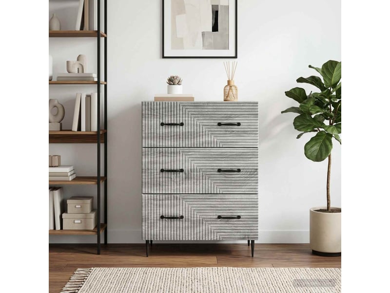  Armoire de rangement bureau, armoire à tiroirs sonoma gris 66 x 34,5 x 89,5 cm  - Conforama B