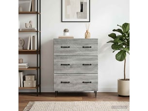 Armoire de rangement bureau, armoire à tiroirs sonoma gris 66 x 34,5 x 89,5 cm