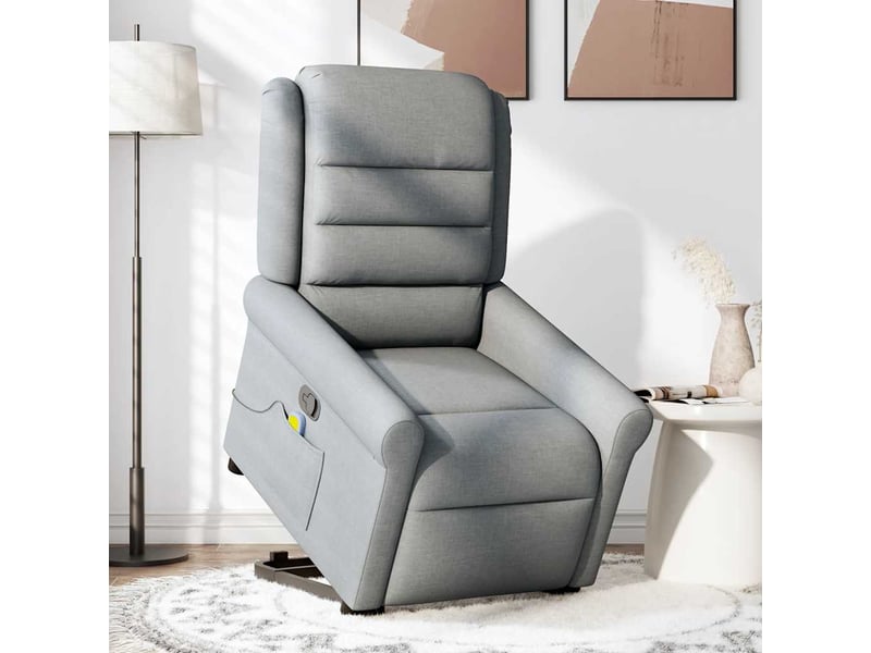 Fauteuil de massage inclinable, fauteuil relax gris clair tissu shl82400 - Conforama C
