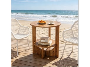 Table d'appoint ronde 50 x 50 x 65 cm – marron rustique – 2 niveaux de rangement pour salon et chambre