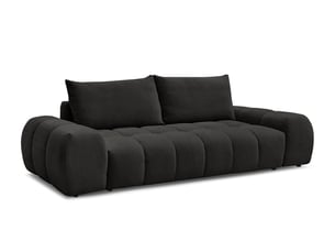 Canapé droit fixe BOBOCHIC EVEREST 3 places Tissu noir