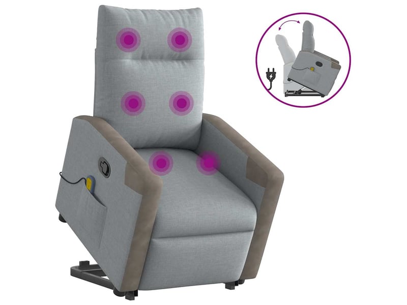Fauteuil relax, fauteuil de massage inclinable gris clair tissu shl47385 - Conforama B