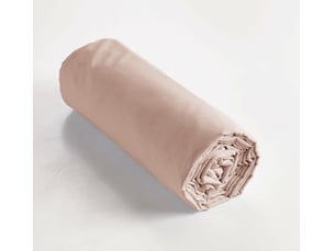 Drap-housse 140 x 190 cm percale de coton 120 fils unie perrine blush