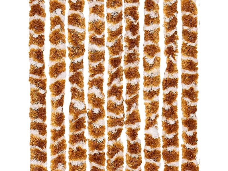  Rideau anti-mouches, moustiquaire ocre et blanc 56x200 cm chenille cf43577  - Conforama E