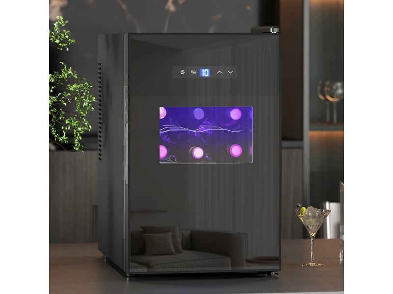  Cave à vin, 15 bouteilles, 39l, réfrigérateur pour boissons, température réglable 8-18℃, éclairage led  - Conforama D