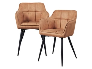 Lot de 2 chaises de salle à manger birmingham 82 x 60 x 59 cm marron noir [en.casa]