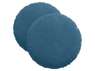 Lot de 2 coussins de siège, coussins décoratifs bleu ø 40 x 13 cm velours cf59924