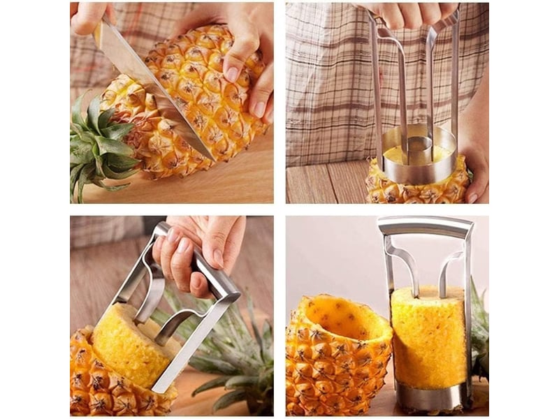 Éplucheur d'ananas en acier inoxydable pour couper l'ananas rapidement et enlever les noyaux, éplucheur pour ustensiles de cuisine CSTY-0010096TY - Conforama E