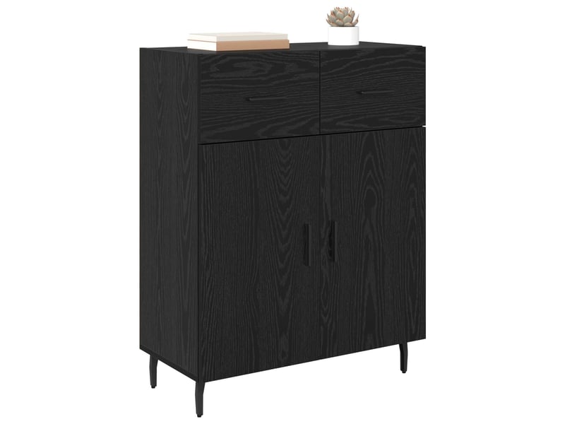  Buffet - bahut - meuble de rangement chêne noir 69,5 x 34 x 90 cm bois d'ingénierie  - Conforama C