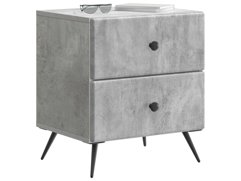 Table de chevet 2 pièces gris béton 43 x 34,5 x 47,5 cm - Conforama A