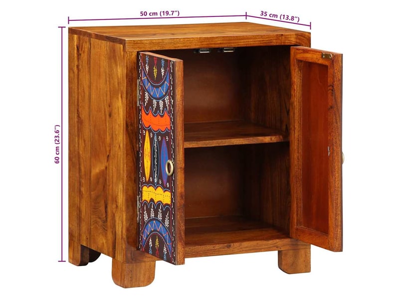  Vidaxl buffet multicolore 50x35x60 cm bois massif d'acacia  - Conforama C