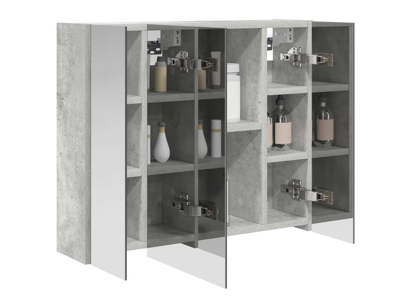  Armoire miroir de salle de bain, cabinet de salle de bain gris béton 60 x 14,5 x 50 cm cf65161  - Conforama C