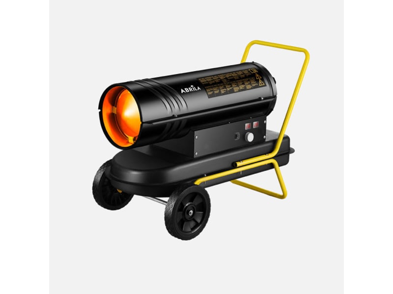  Canon à chaleur diesel ABRILA Alpine 20 kW noir et jaune, réservoir 19 L, débit 450 m³/h, thermostat réglable et chariot à roues 281812050 - Conforama A