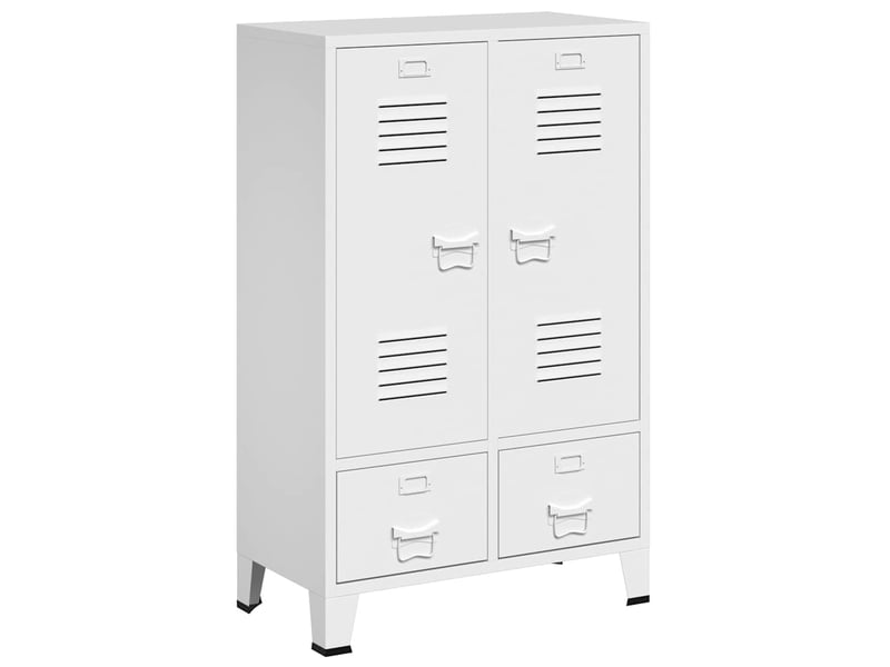  Garde-robe, armoire de rangement industrielle blanc 67x35x107 cm acier  - Conforama A